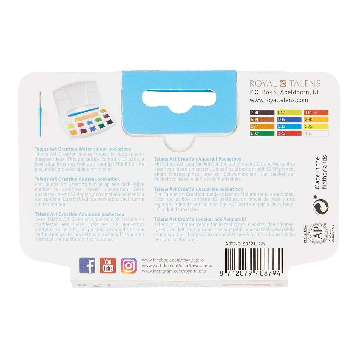 Set de Pinturas Acuarela Talens Art Creation POCKET BOX
