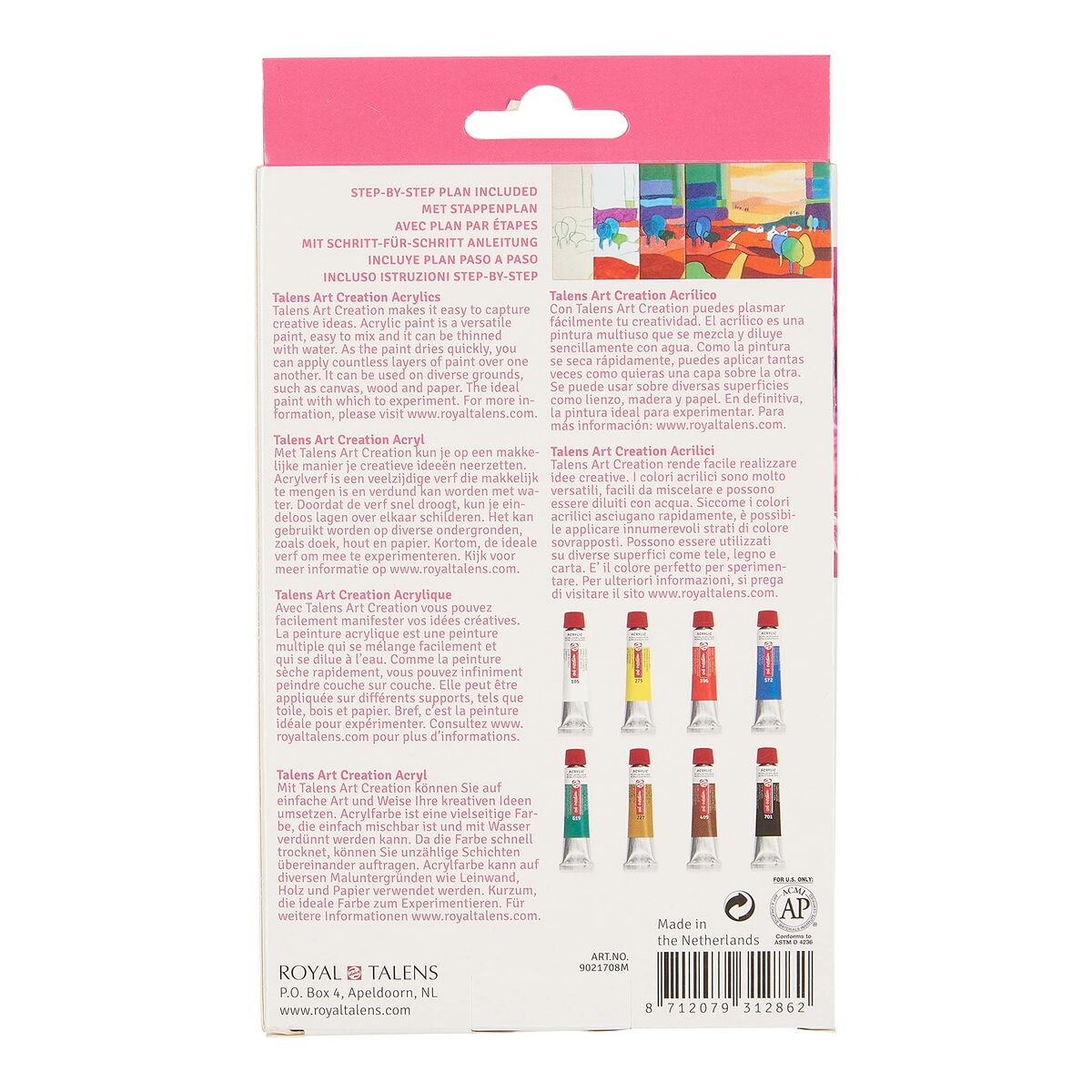Set de Pintura Acrílica Talens Multicolor 12 ml 8 Piezas