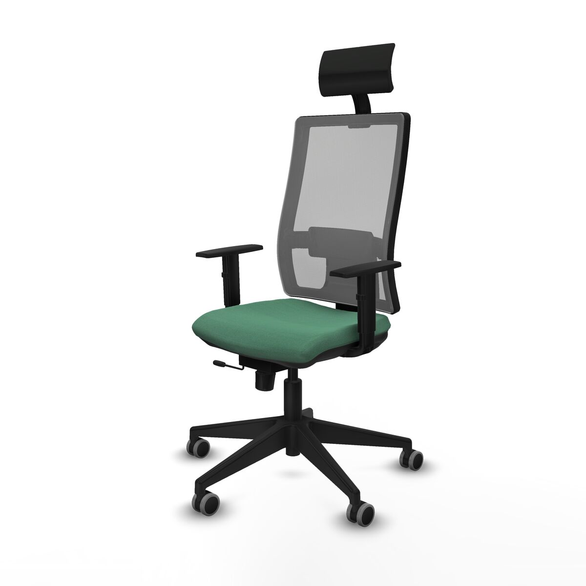 Silla de Oficina con Cabecero Piqueras y Crespo 1D066G1 Verde Esmeralda