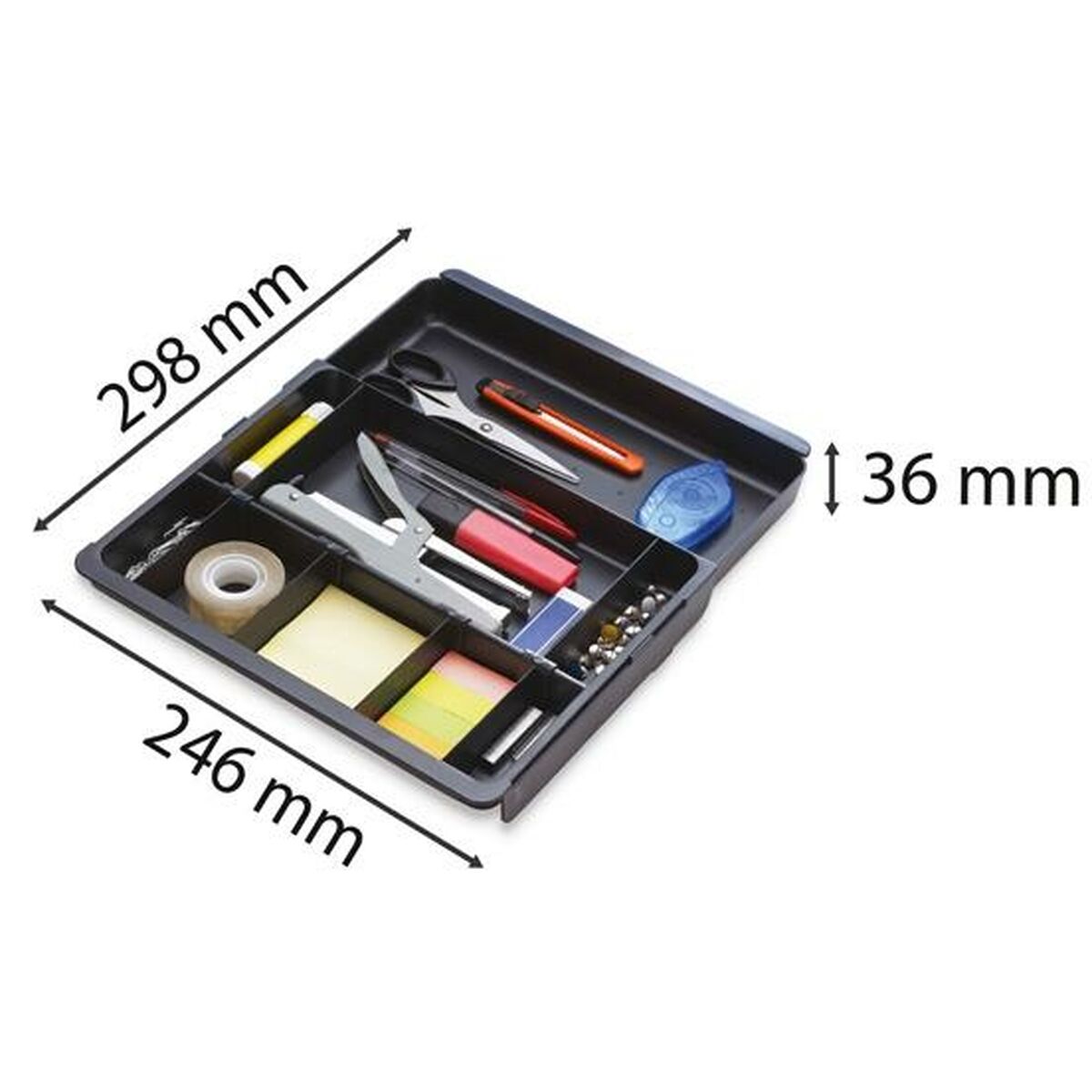 Organizador de Cajones Exacompta DRAWINSERT 24,6 x 29,8 x 3,6 cm Plástico Negro (6 Unidades)