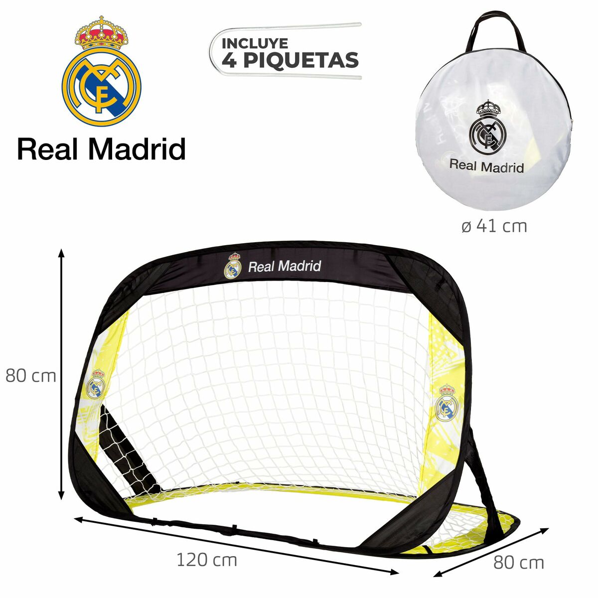 Set de 2 porterías de fútbol Real Madrid C.F.