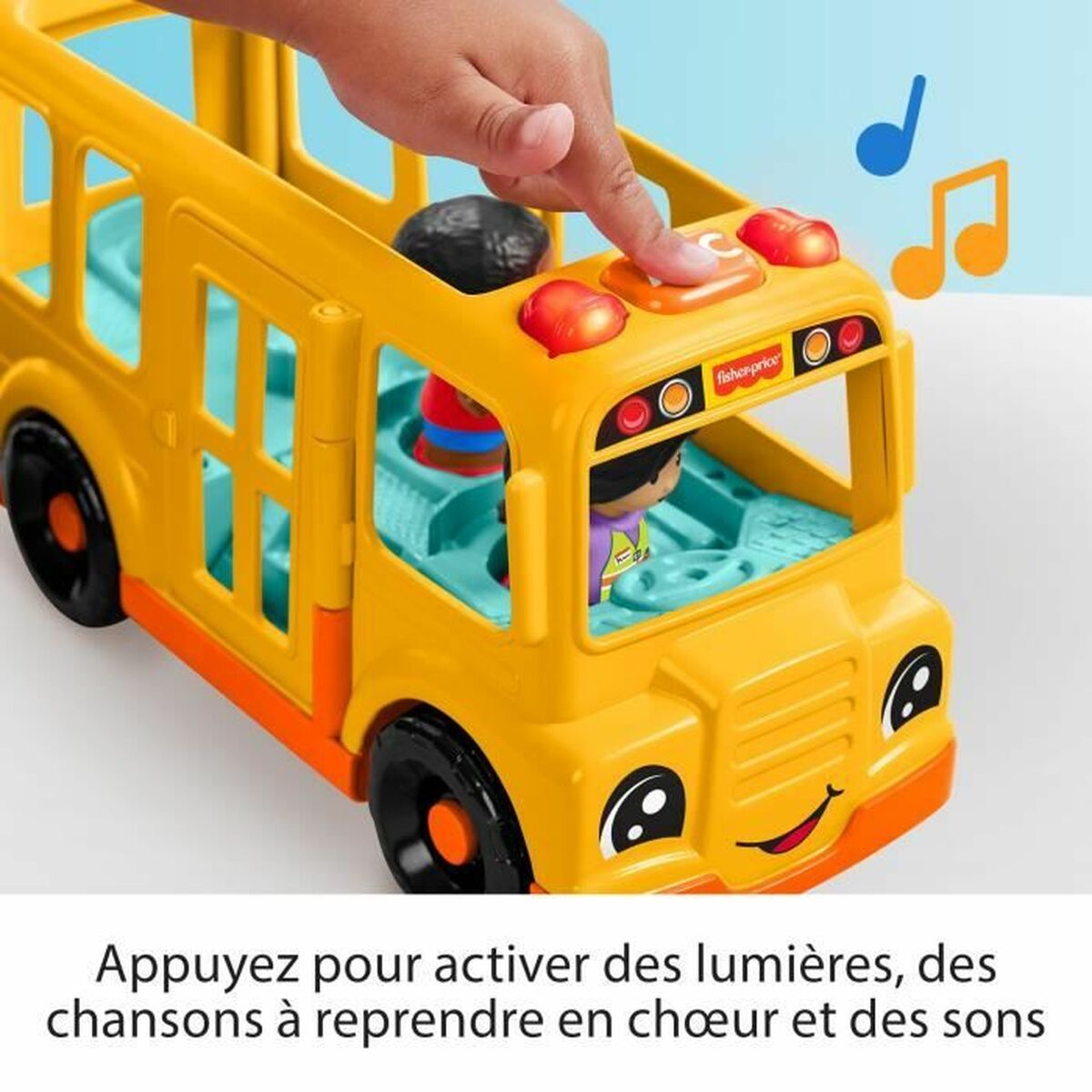 Figura de Acción Fisher-Price Little People-El autobús escolar-Vehículo de empuje musical HYT03