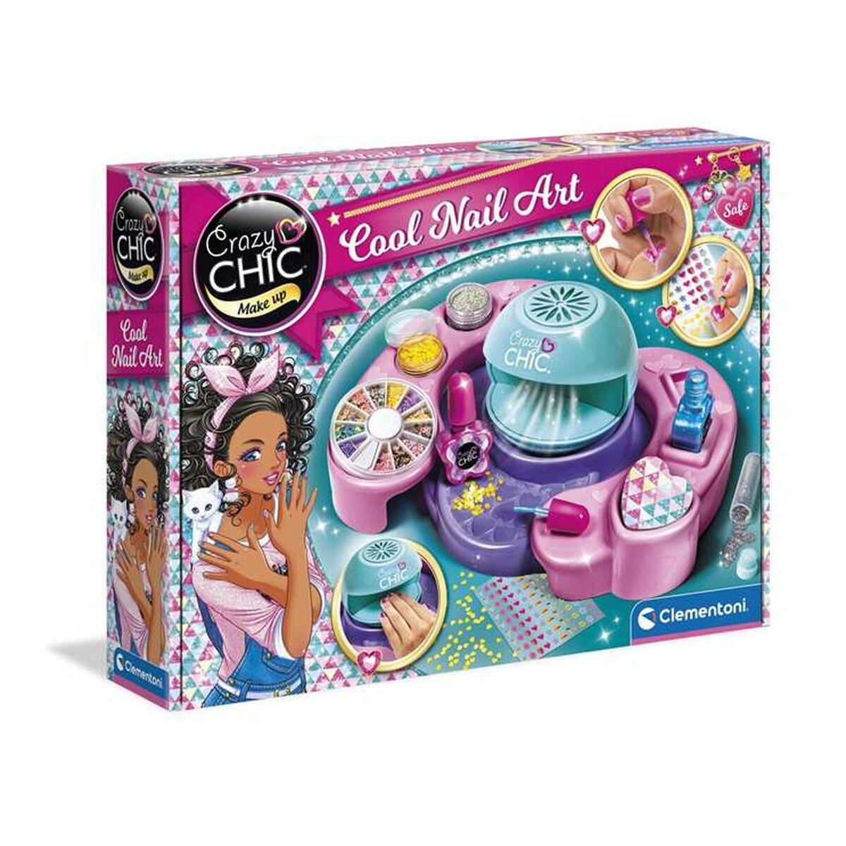 Set de Maquillaje Infantil Clementoni COOL NAILS 38,5 x 28,5 x 7,8 cm