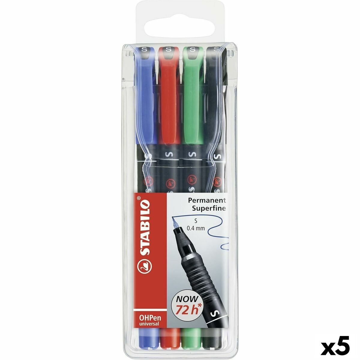 Set de Rotuladores Stabilo OHPEN UNIVERSAL Multicolor 0,4 mm 4 Piezas (5 Unidades)