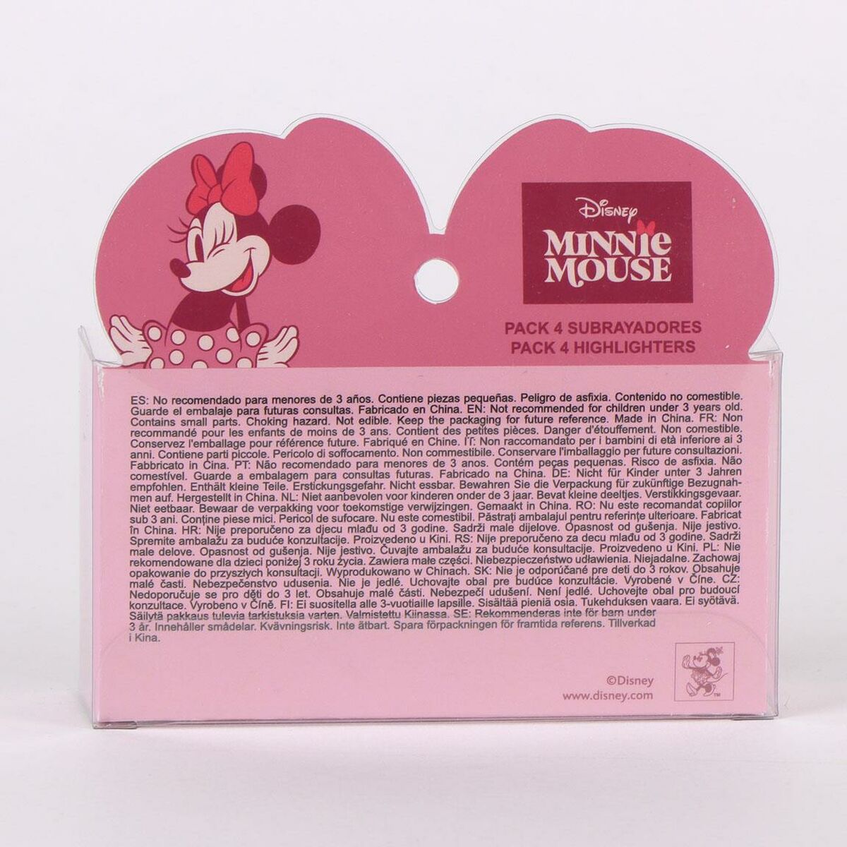 Subrayador Minnie Mouse Rosa 5 Piezas