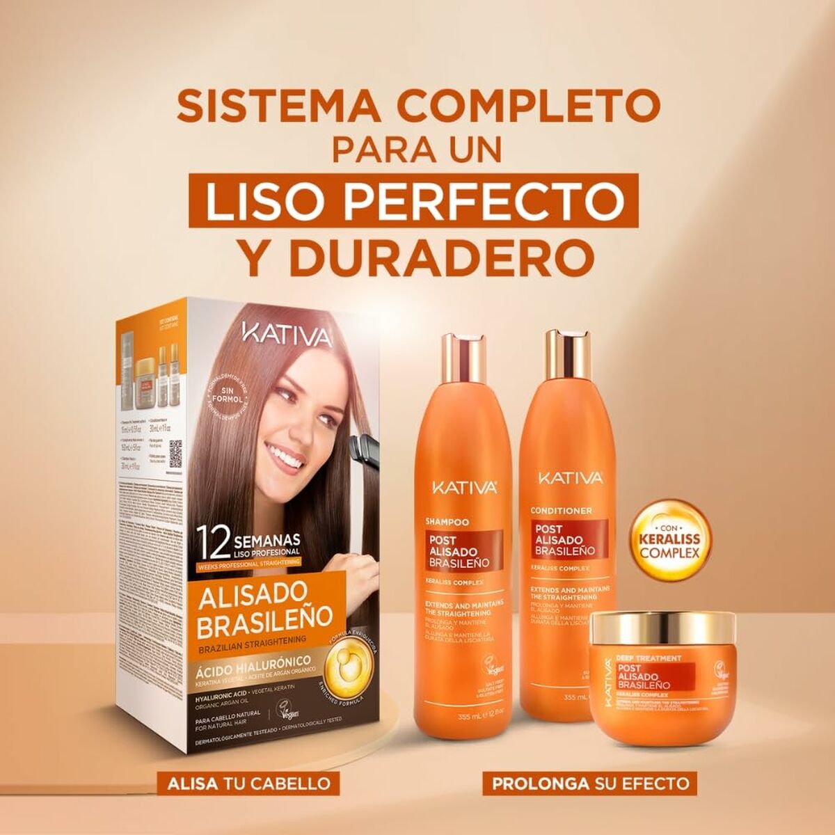 Champú + Acondicionador Kativa KERATIN EXPRESS 3 Piezas