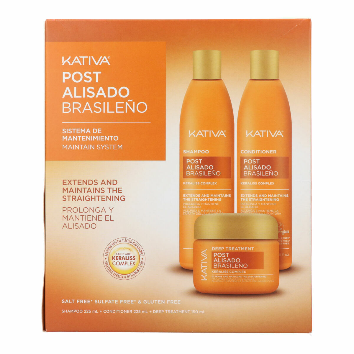 Champú + Acondicionador Kativa KERATIN EXPRESS 3 Piezas