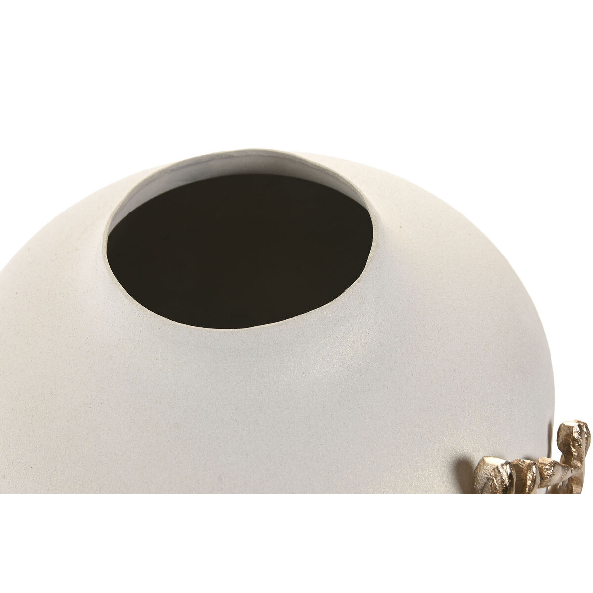 Jarrón Home ESPRIT Blanco Dorado Aluminio Moderno 19 x 19 x 18 cm