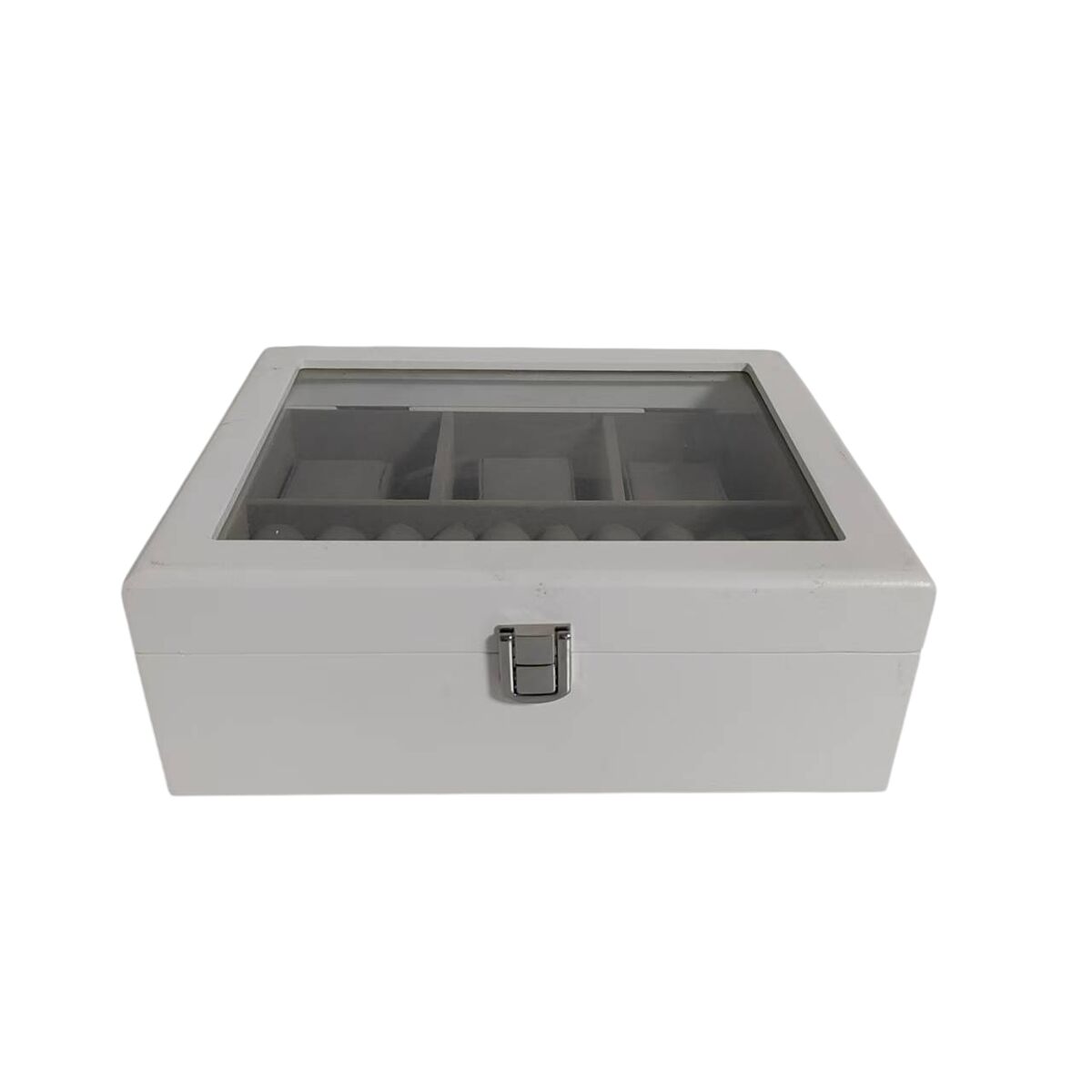 Caja-Joyero Home ESPRIT Blanco Gris Madera MDF 22 X 19 X 7.5 CM