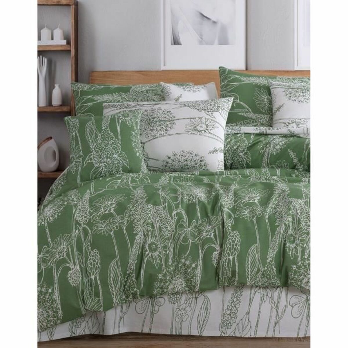 Juego de funda nórdica Verde Cama de 200 3 Piezas