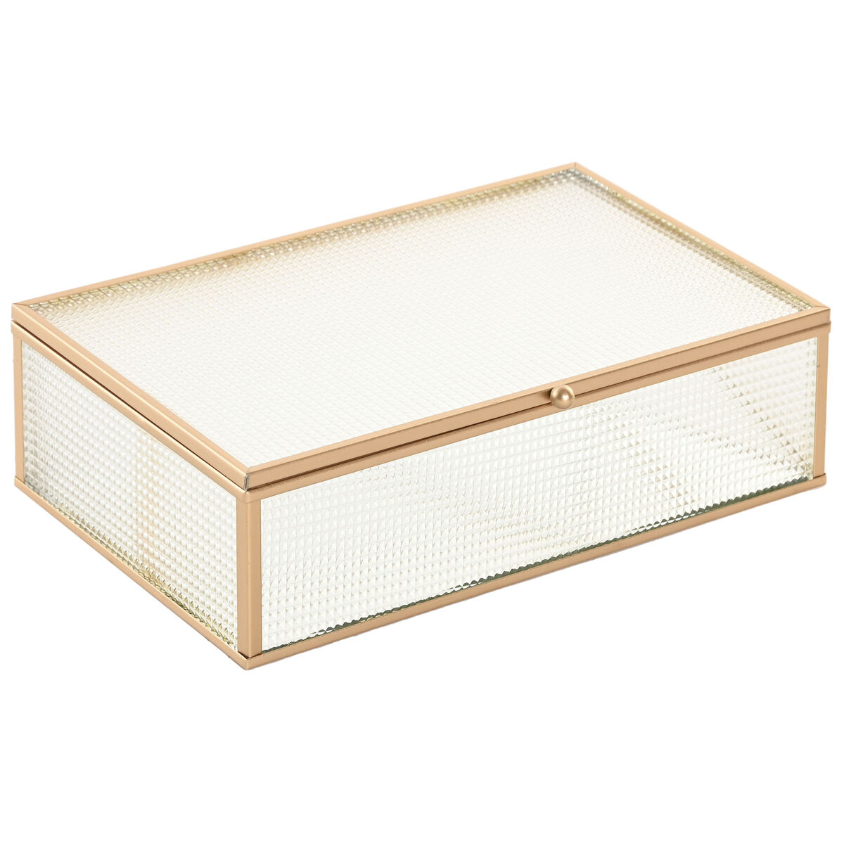 Caja-Joyero Home ESPRIT Dorado Metal Cristal 24 X 15 X 6,5 CM