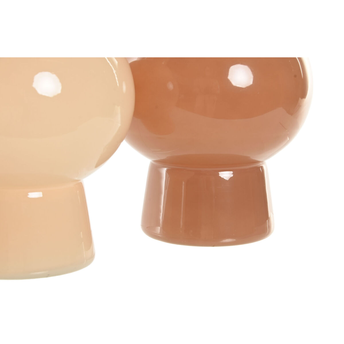 Jarrón Home ESPRIT Crema Terracota Cristal 15 x 15 x 24 cm (2 Unidades)