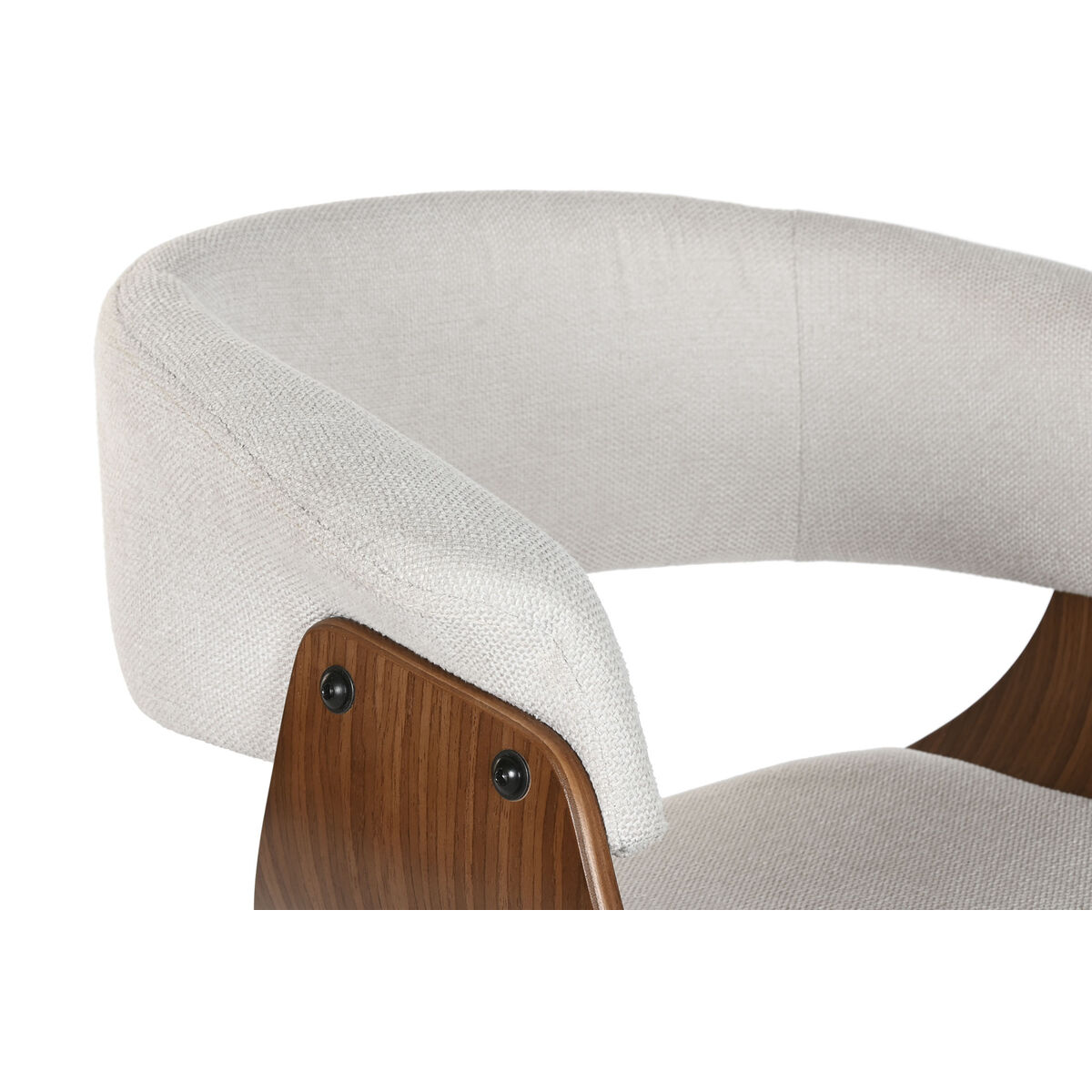 Silla de Comedor Home ESPRIT Marrón Beige Poliéster Nogal Poliuretano 61 x 46 x 78 cm