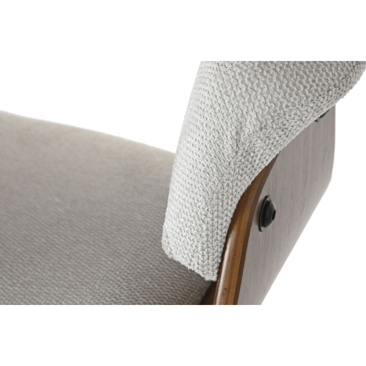 Silla de Comedor Home ESPRIT Marrón Beige Poliéster Nogal Poliuretano 61 x 46 x 78 cm