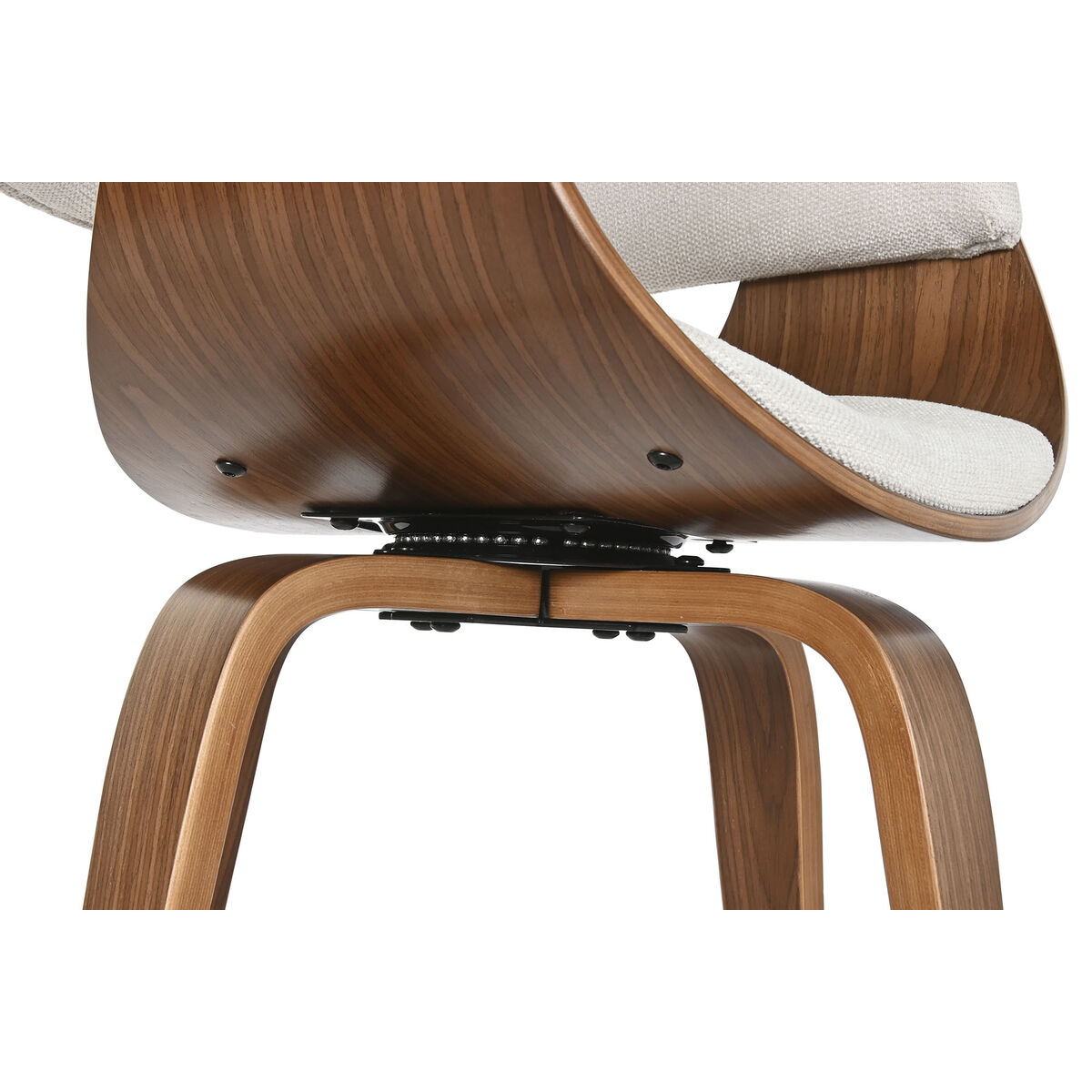 Silla de Comedor Home ESPRIT Marrón Beige Poliéster Nogal Poliuretano 61 x 46 x 78 cm