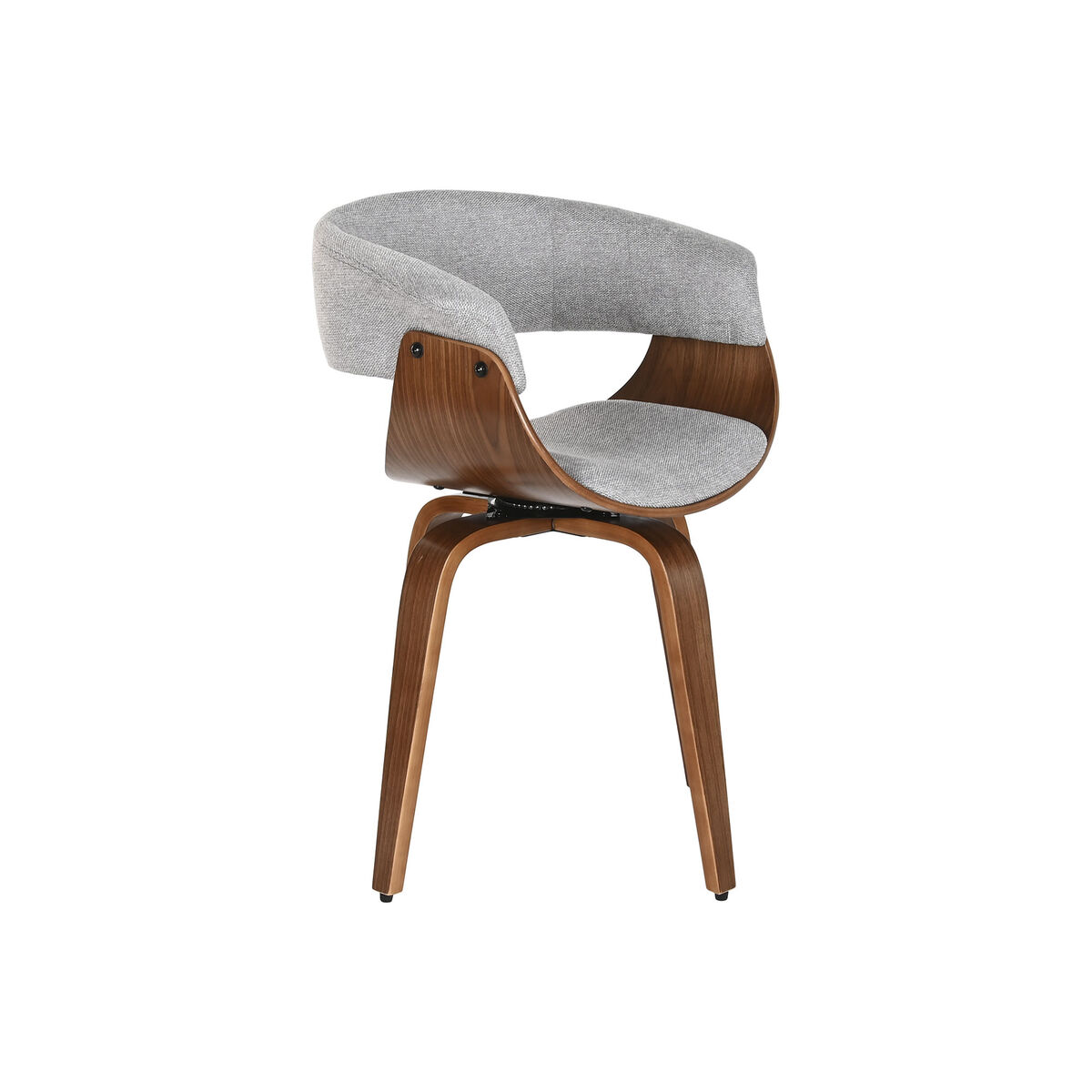 Silla de Comedor Home ESPRIT Marrón Gris Poliéster Nogal Poliuretano 61 x 46 x 78 cm