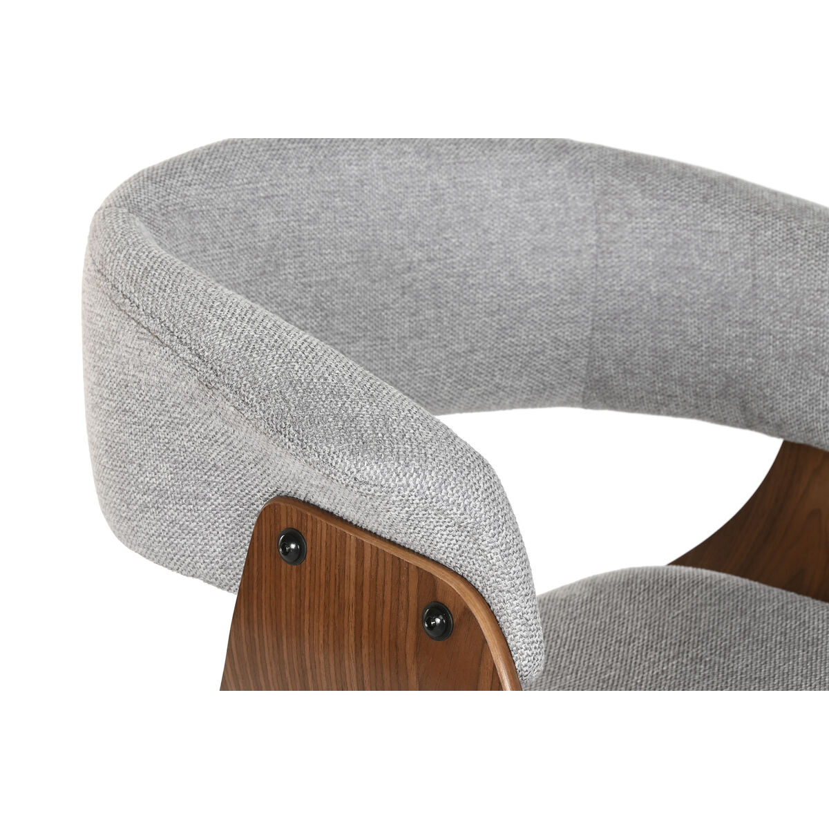 Silla de Comedor Home ESPRIT Marrón Gris Poliéster Nogal Poliuretano 61 x 46 x 78 cm