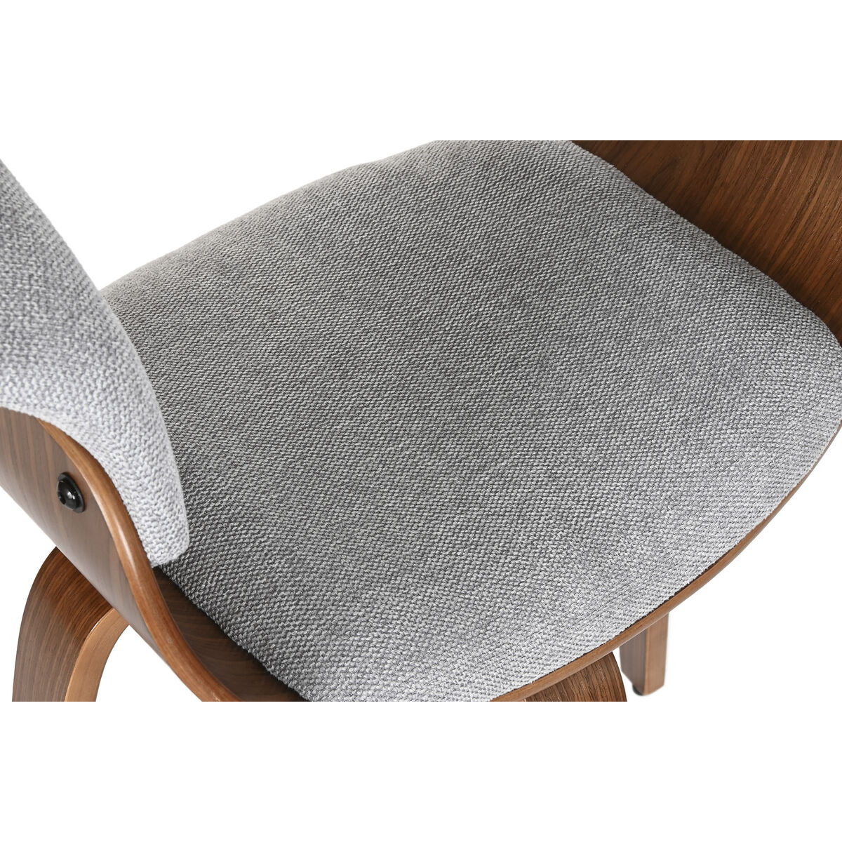 Silla de Comedor Home ESPRIT Marrón Gris Poliéster Nogal Poliuretano 61 x 46 x 78 cm