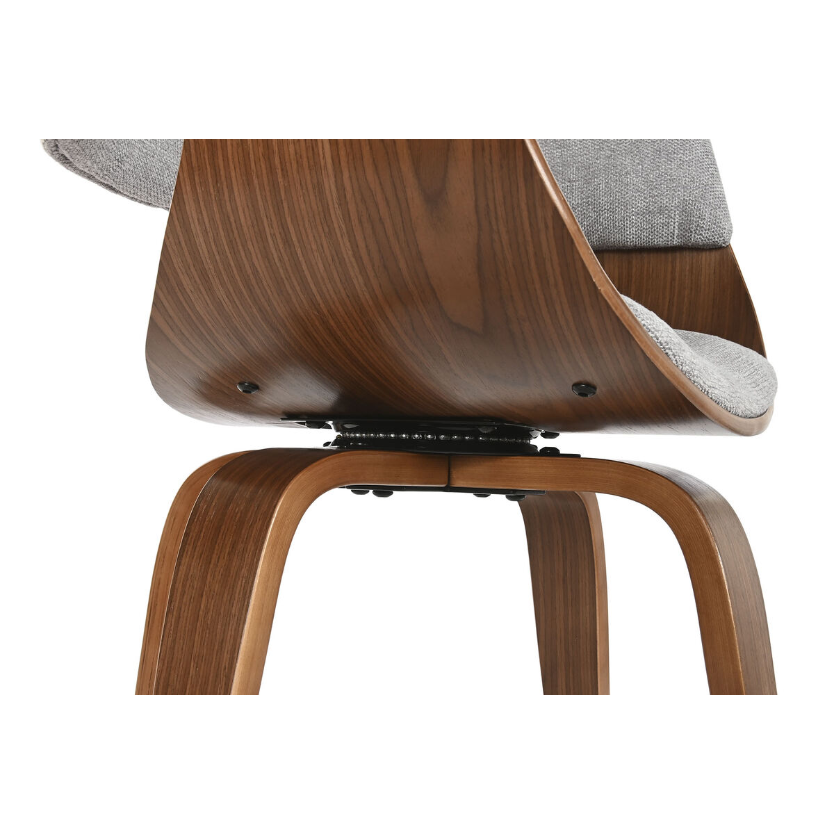 Silla de Comedor Home ESPRIT Marrón Gris Poliéster Nogal Poliuretano 61 x 46 x 78 cm