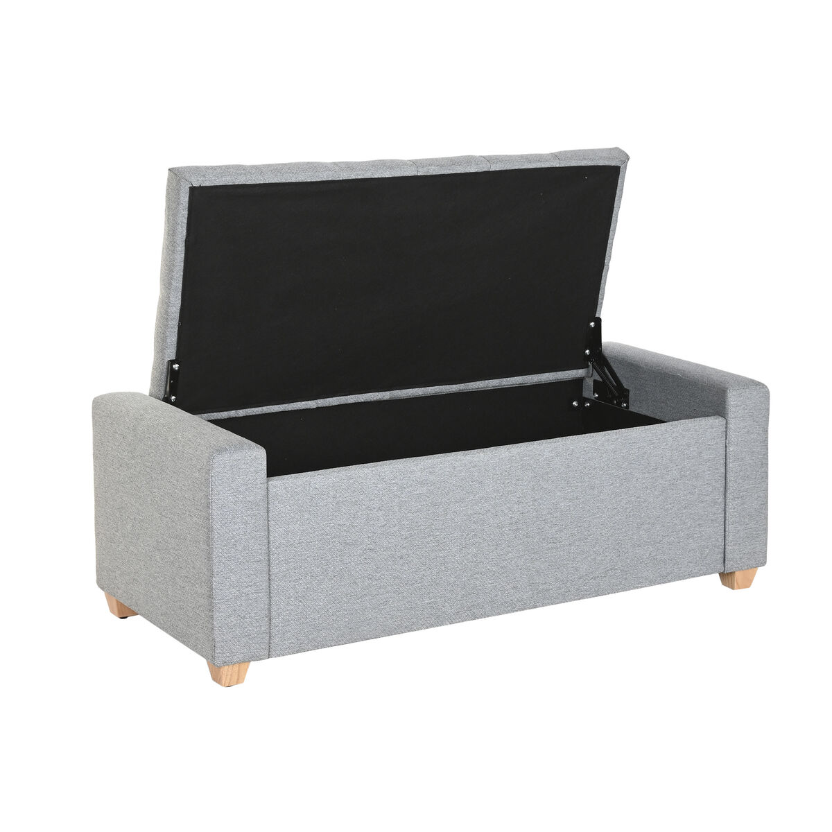 Banqueta Home ESPRIT Gris claro Poliéster Madera 120 X 50 X 42 CM