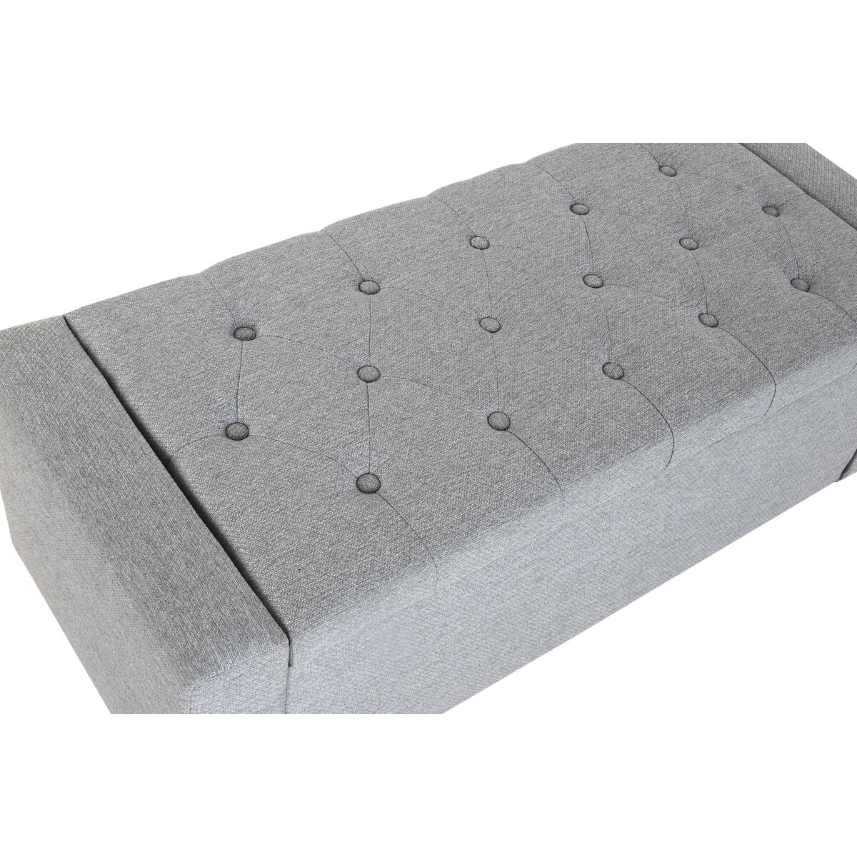 Banqueta Home ESPRIT Gris claro Poliéster Madera 120 X 50 X 42 CM