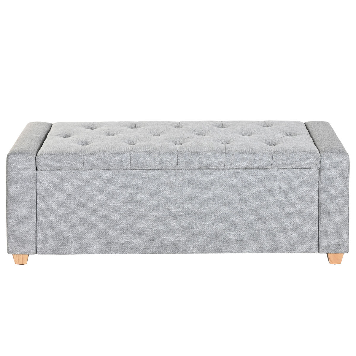 Banqueta Home ESPRIT Gris claro Poliéster Madera 120 X 50 X 42 CM