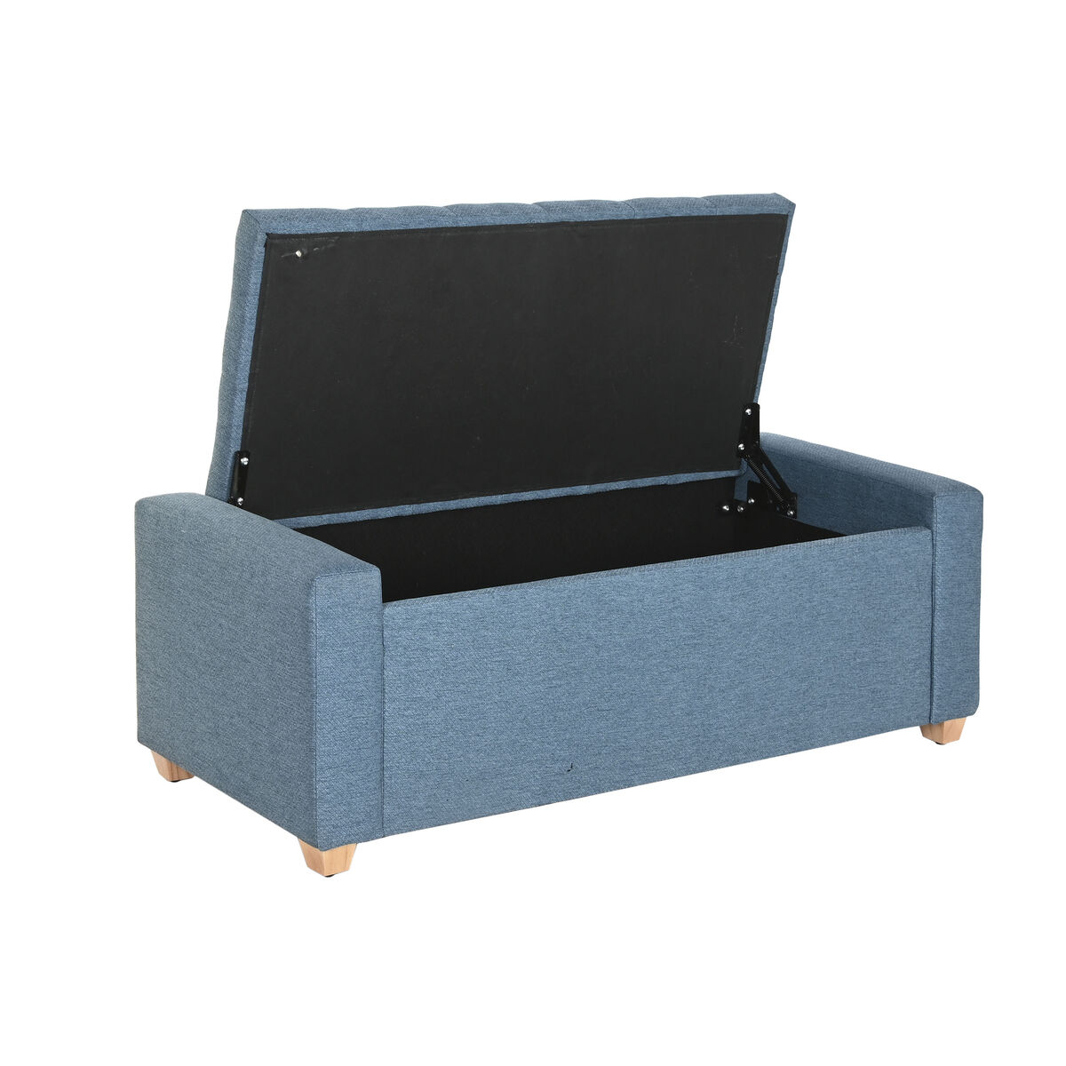 Banqueta Home ESPRIT Azul Poliéster Madera 120 X 50 X 42 CM