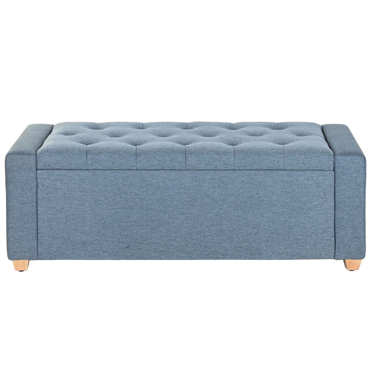 Banqueta Home ESPRIT Azul Poliéster Madera 120 X 50 X 42 CM