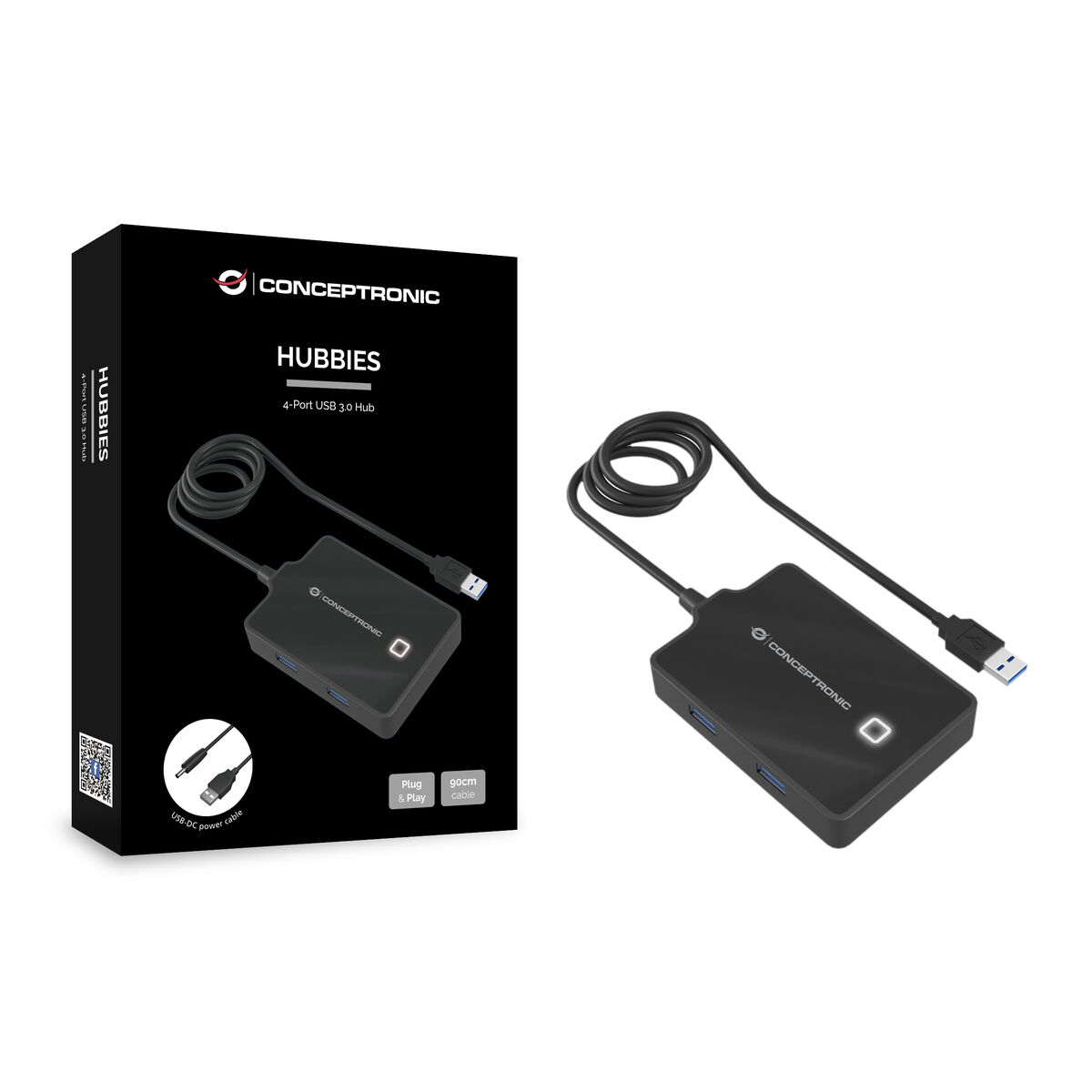 Hub USB Conceptronic 110517107101 Negro 90 cm (1 unidad)