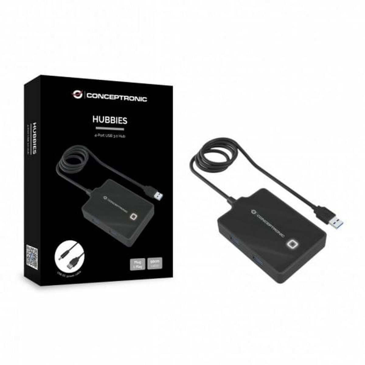 Hub USB Conceptronic 110517107101 Negro 90 cm (1 unidad)