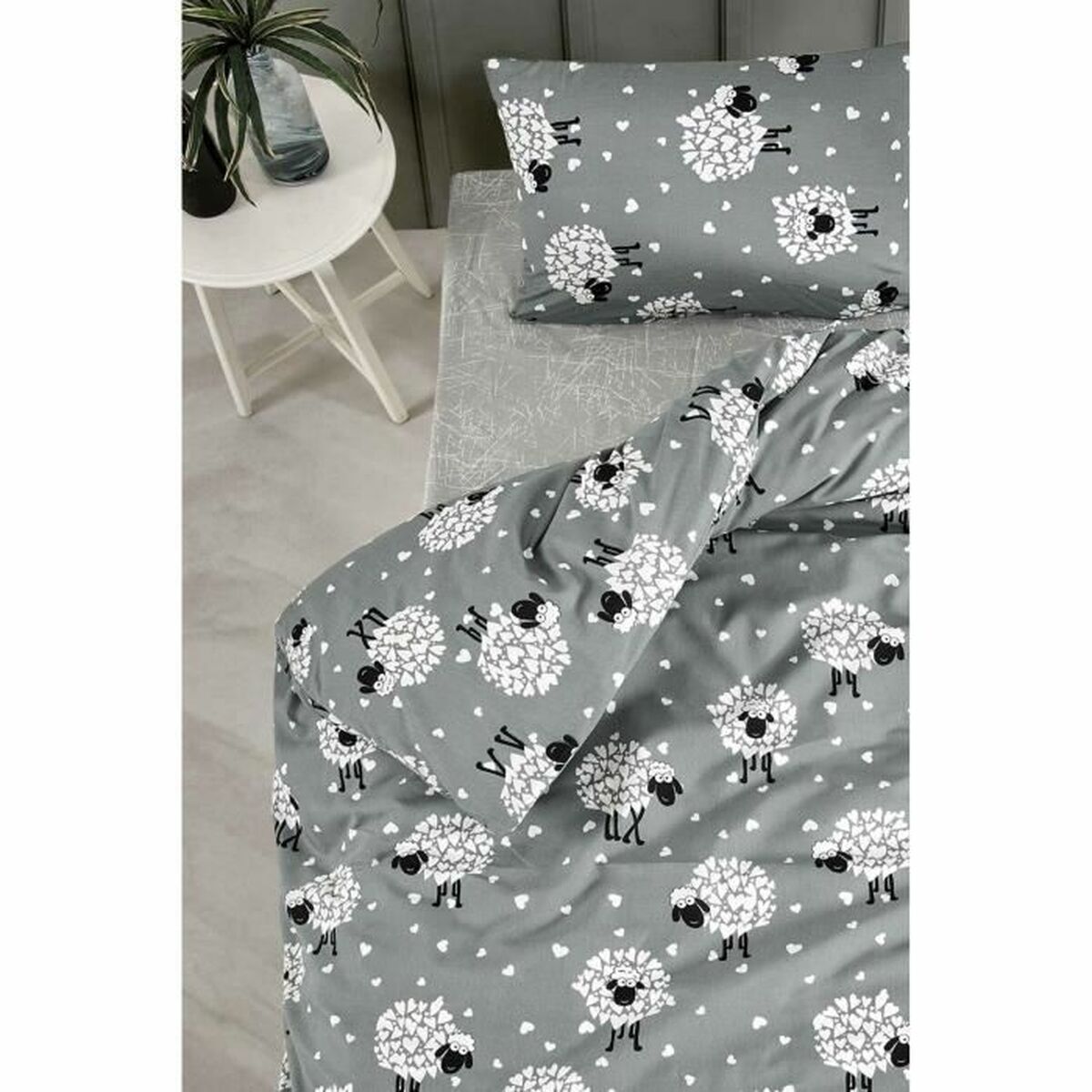 Juego de funda nórdica Gris Cama de 200 3 Piezas