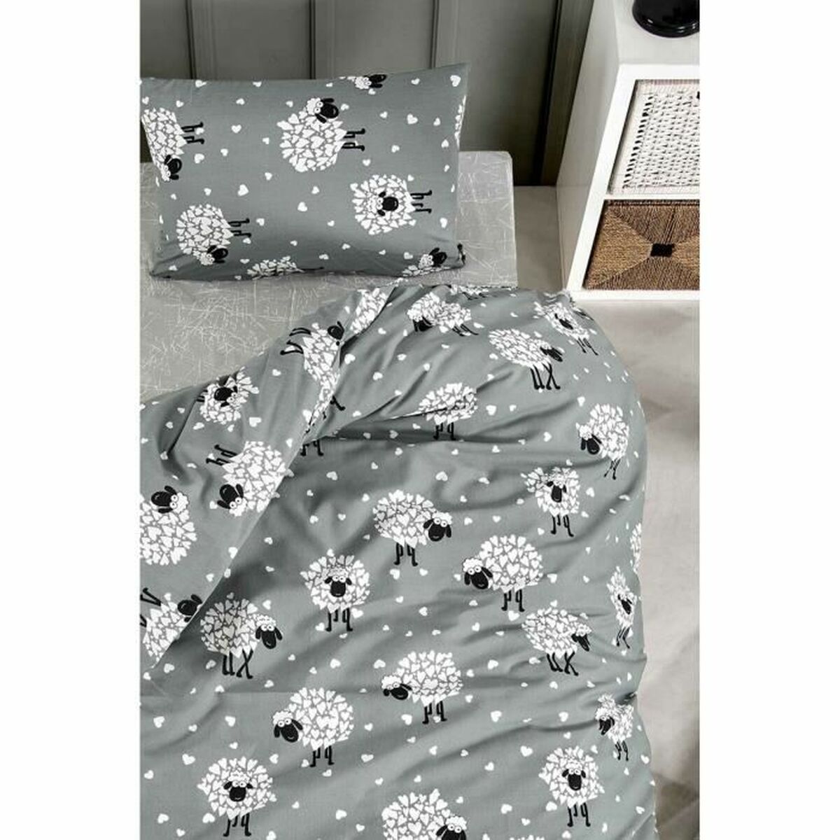 Juego de funda nórdica Gris Cama de 200 3 Piezas
