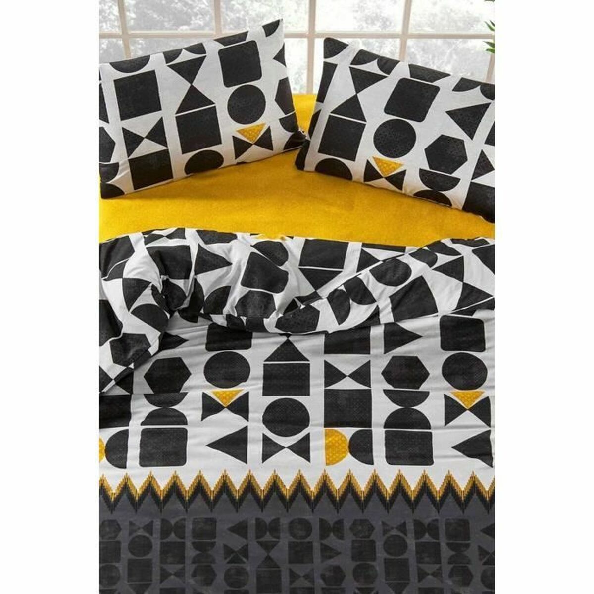 Juego de funda nórdica Negro Cama de 200 3 Piezas