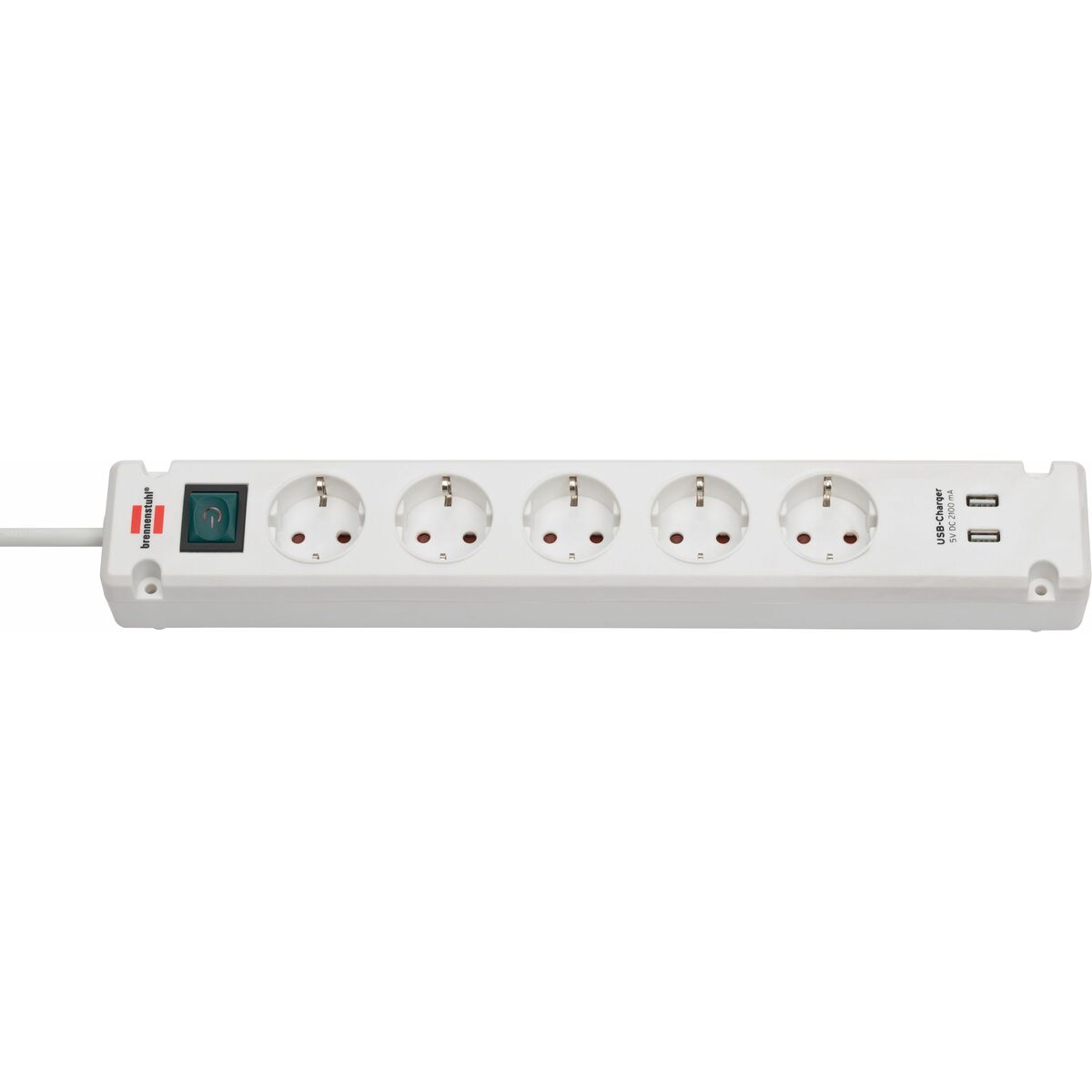 Regleta Enchufes 5 Tomas con Interruptor Brennenstuhl Bremounta 3600 W USB x 2 (3 m)