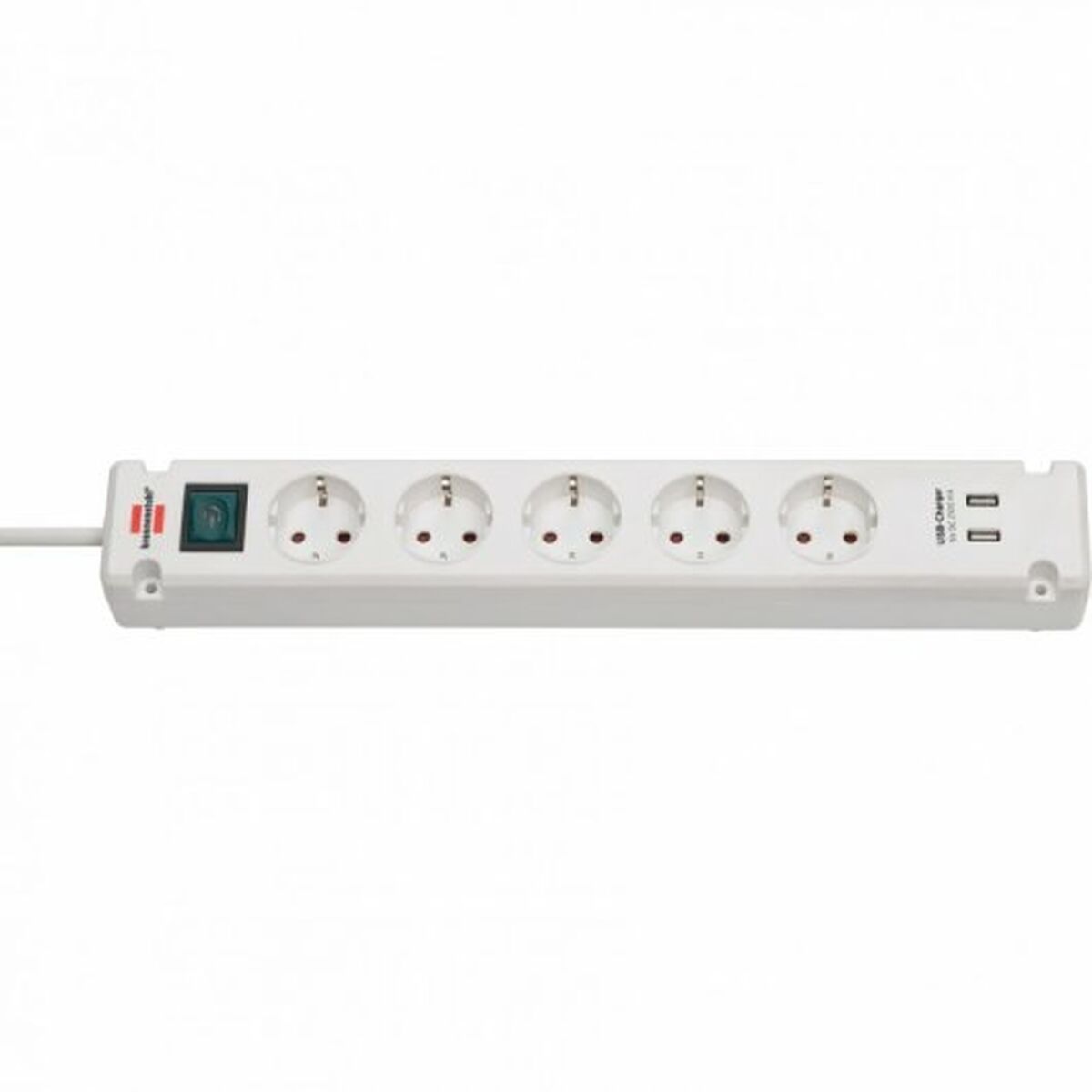 Regleta Enchufes 5 Tomas con Interruptor Brennenstuhl Bremounta 3600 W USB x 2 (3 m)