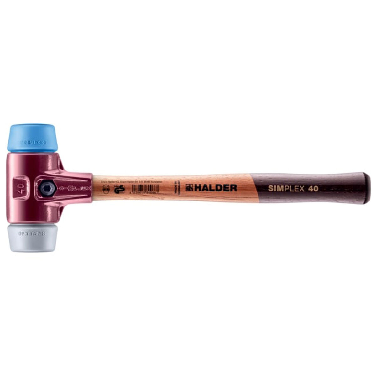 Maza de plástico Halder Simplex Azul Gris TPE