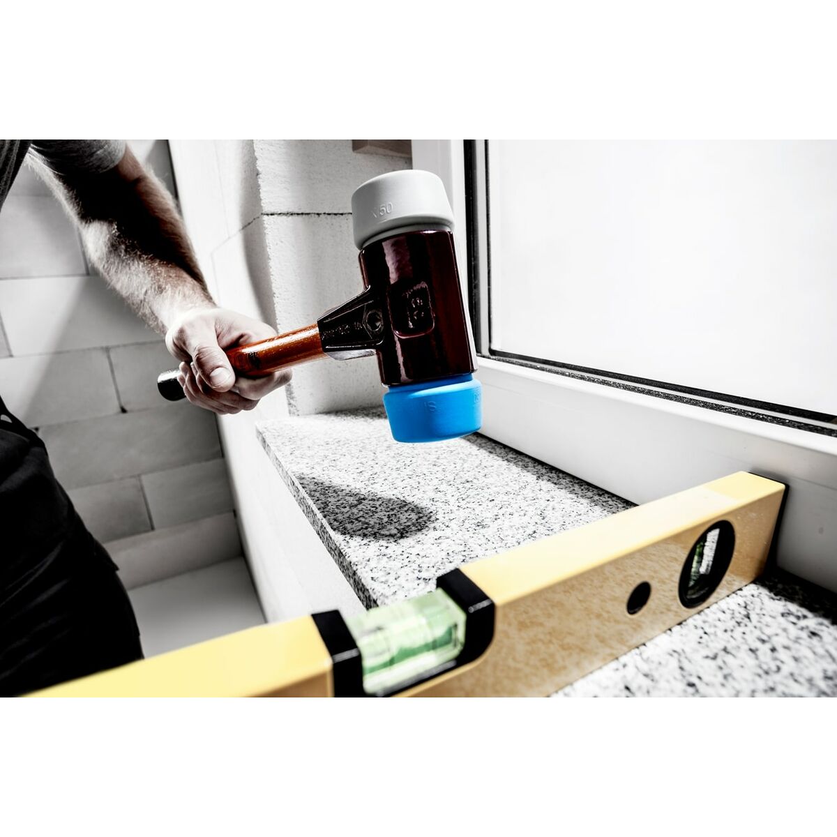 Maza de plástico Halder Simplex Azul Gris TPE