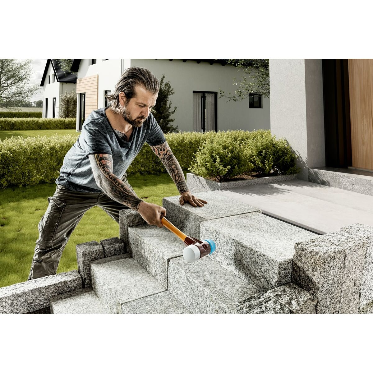 Maza de plástico Halder Simplex Azul Gris TPE