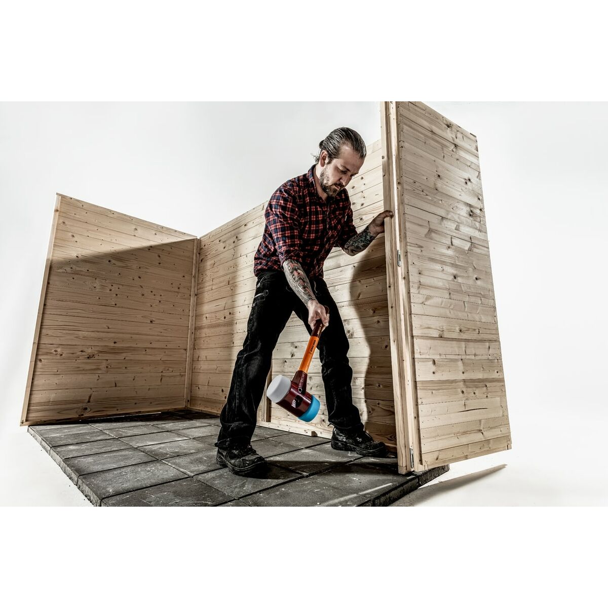 Maza de plástico Halder Simplex Azul Gris TPE