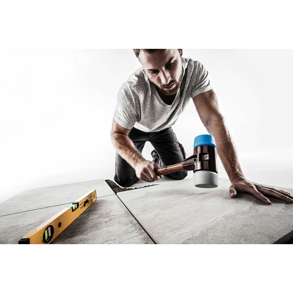 Maza de plástico Halder Simplex Azul Gris TPE