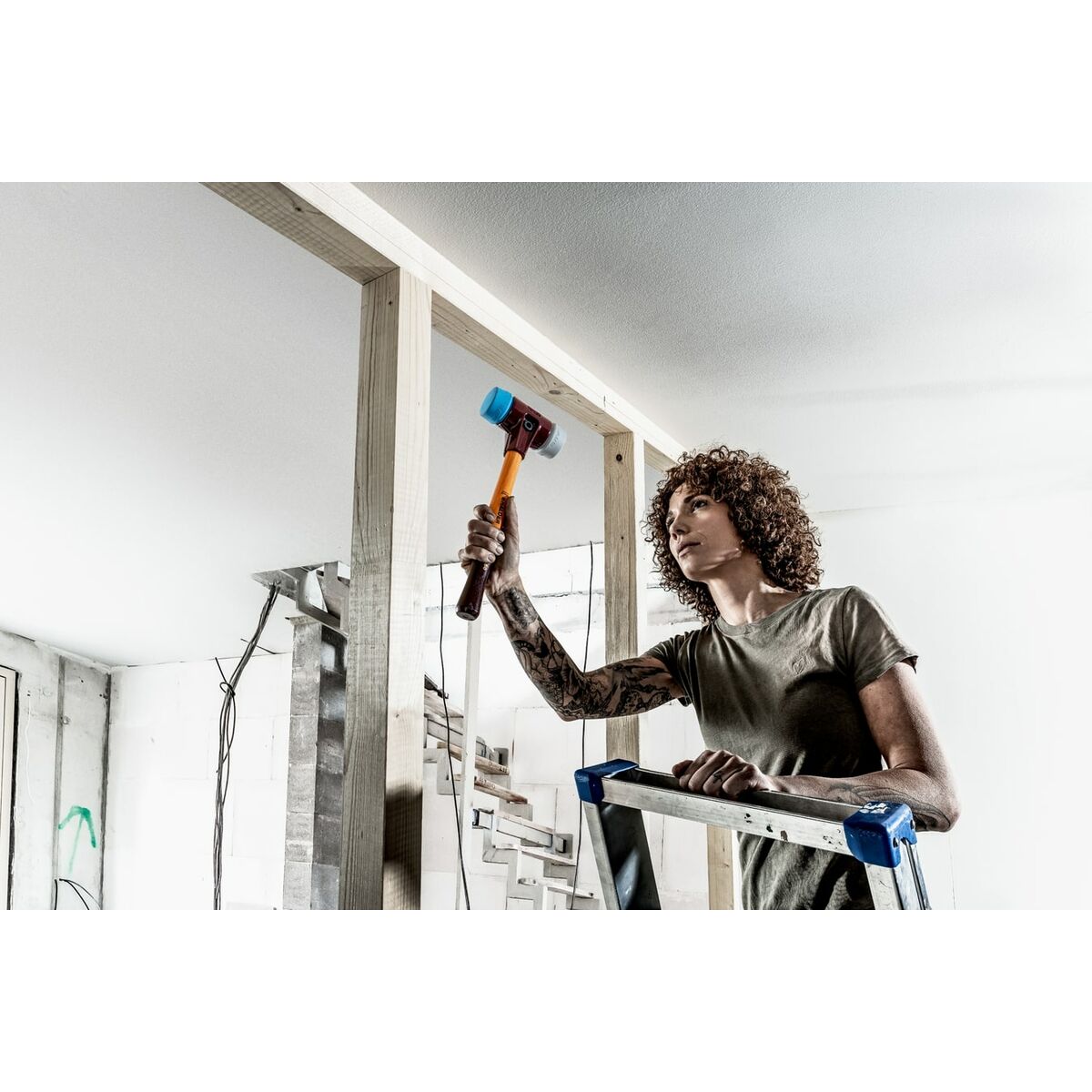 Maza de plástico Halder Simplex Azul Gris TPE