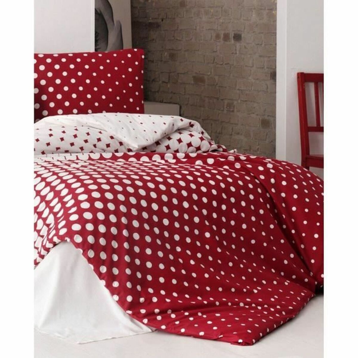 Juego de funda nórdica Rojo Cama de 200 3 Piezas