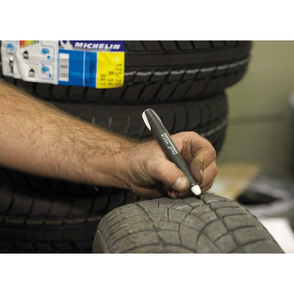 Marcador Pica Permanente Rojo Industrial