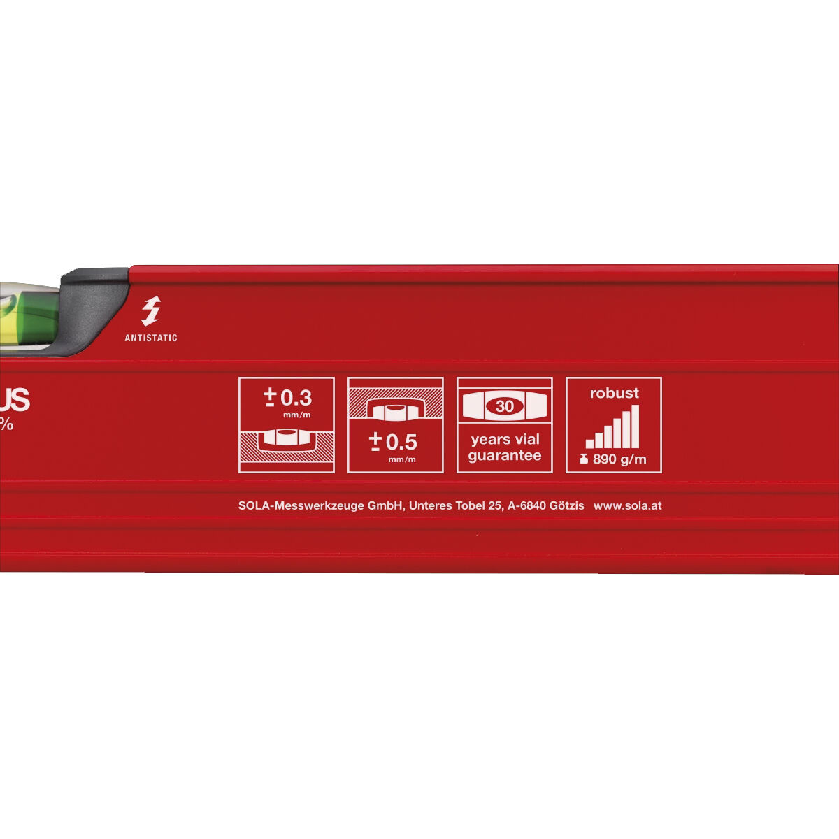 Nivel de Burbuja SOLA Aluminio 80 cm