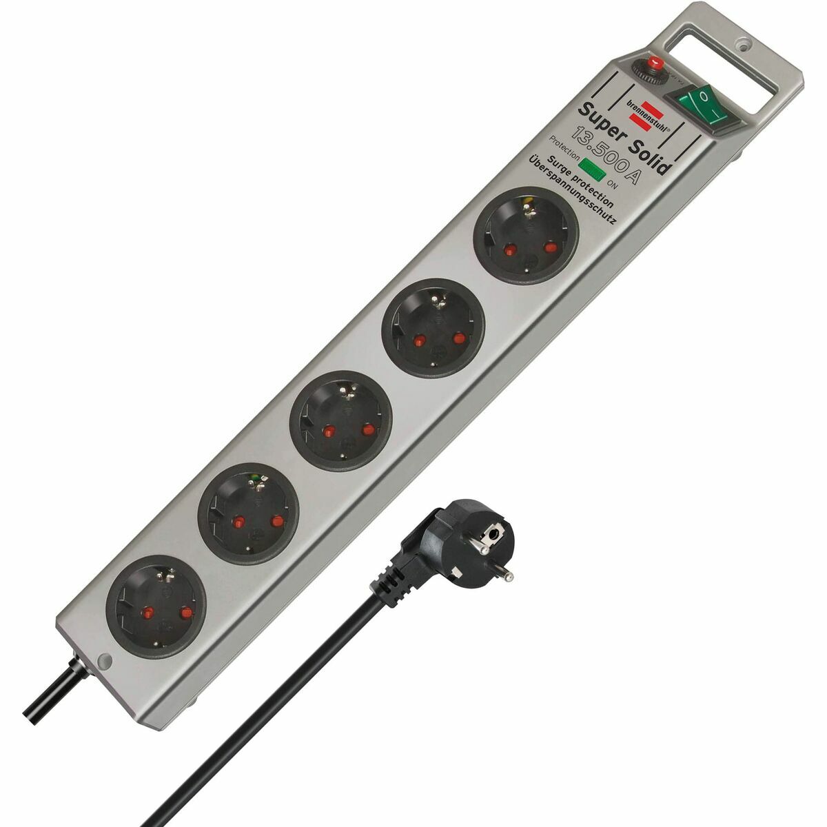 Regleta Enchufes 5 Tomas con Interruptor Brennenstuhl Super-Solid 3600 W (2,5 m)