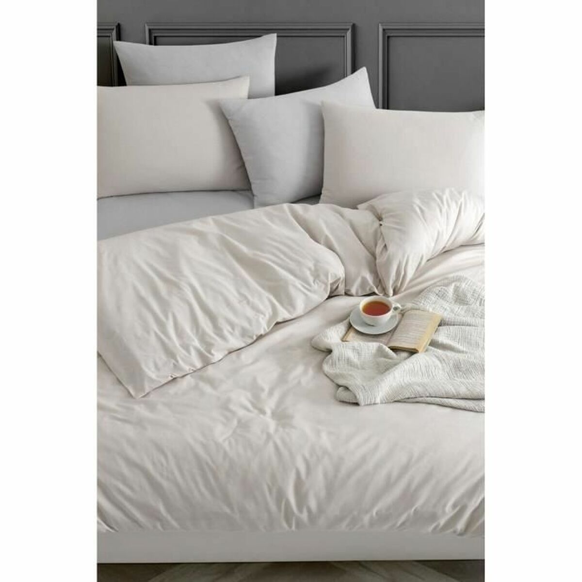 Juego de funda nórdica Beige Cama de 200 3 Piezas