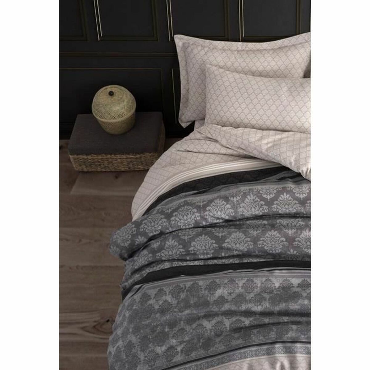 Juego de funda nórdica Gris Cama de 200 3 Piezas