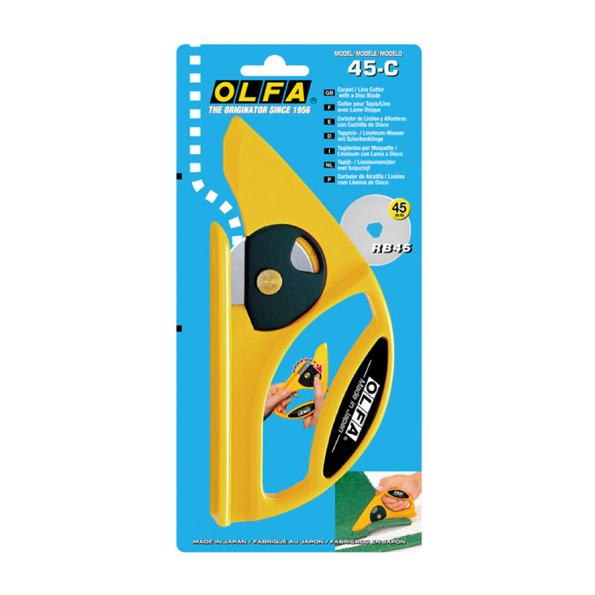 Cúter Olfa Amarillo Acero 45 mm