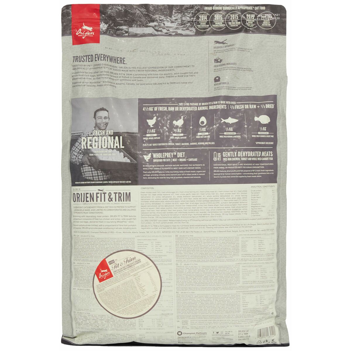 Comida para gato Orijen Pollo Pavo 5,4 kg