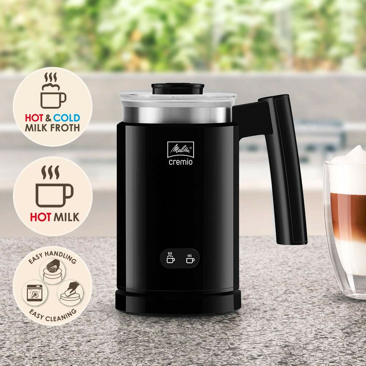 Mini Batidora Espumadora Melitta 1014-02 Negro 450 W 200 ml